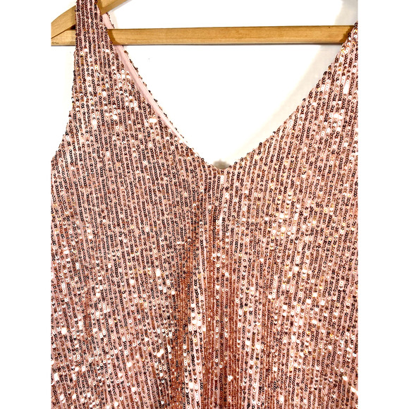 Loft Tank Top Size Medium NEW Pink Sequin Party Showgirl Core Glam Holiday - Picture 4 of 12